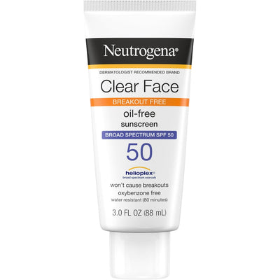Neutrogena Clear Face Sunscreen SPF 50 - Oil Free & Lightweight