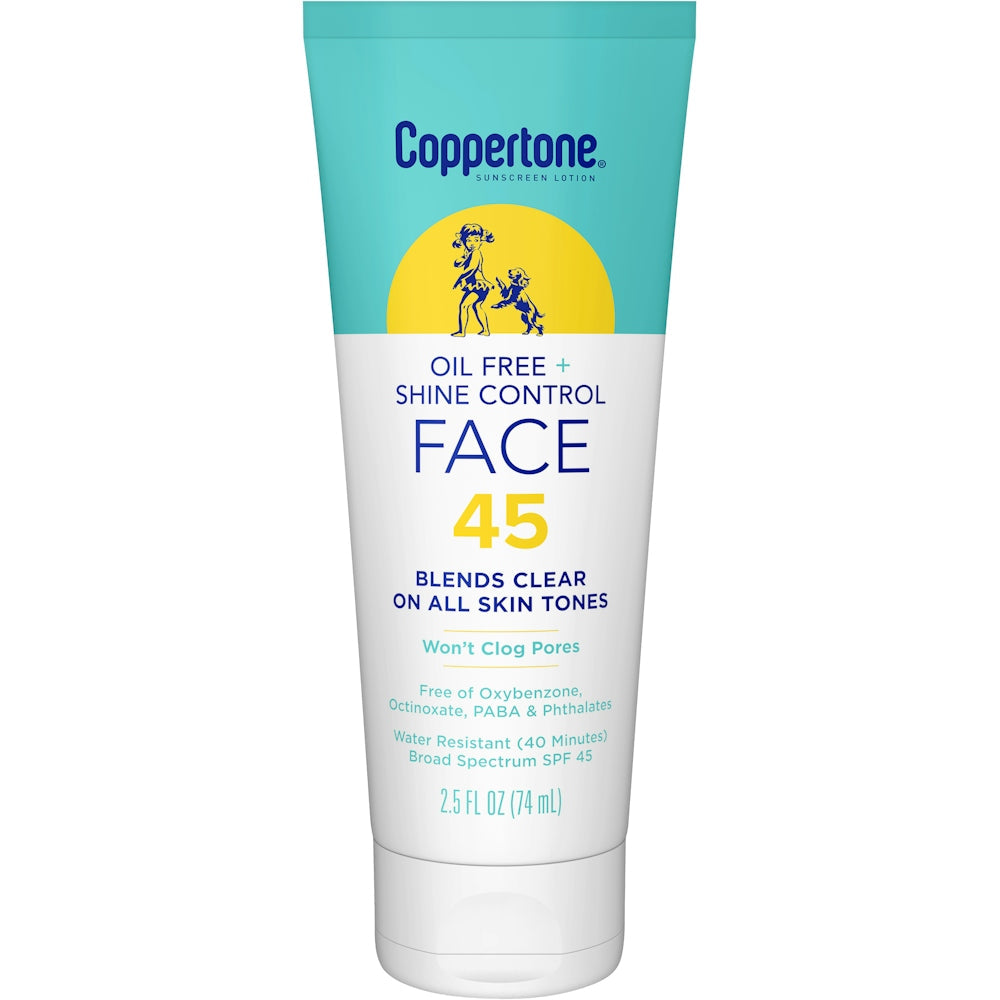 Coppertone Sunscreen Lotion, Oil Free + Shine Control, SPF 45