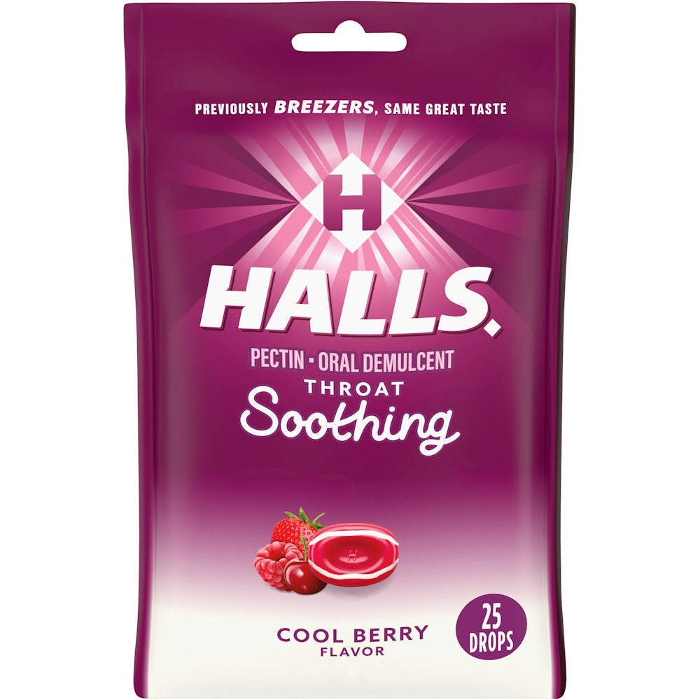 Halls Drops, Saveur Baie Fraîche - Apaisement de la Gorge