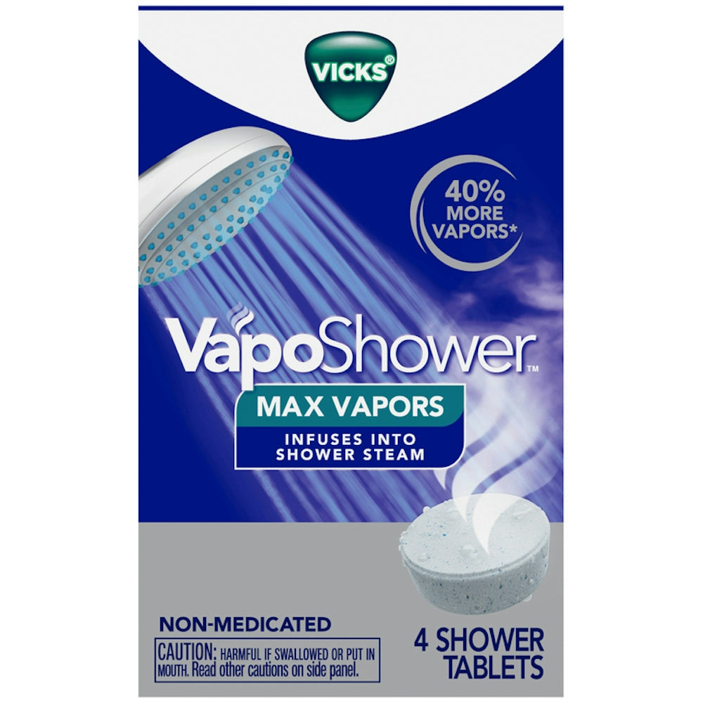 Tabletas de Ducha Vicks Vapors – Máxima Fuerza (4 ct.)