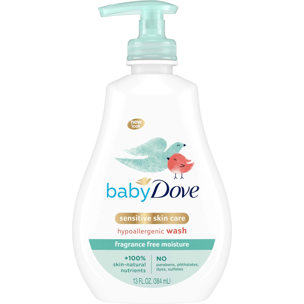Baby Dove Lavage Tout-en-Un, Hydratation Sensible, Sans Parfum 13 Oz