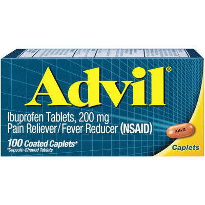 Advil Ibuprofen Pain Reliever, 200 Mg, 100 Caplets