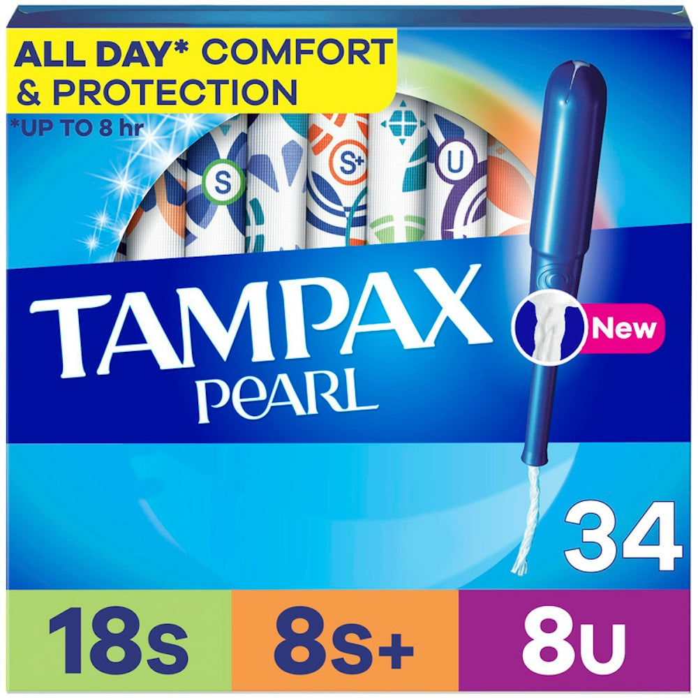 Tampax Pearl Triple Pack - Super/Super Plus/Ultra Absorbency Tampons - 34ct