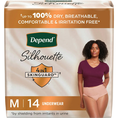 Depend Silhouette Ropa Interior de Máxima Absorbencia para Mujeres, Mediana