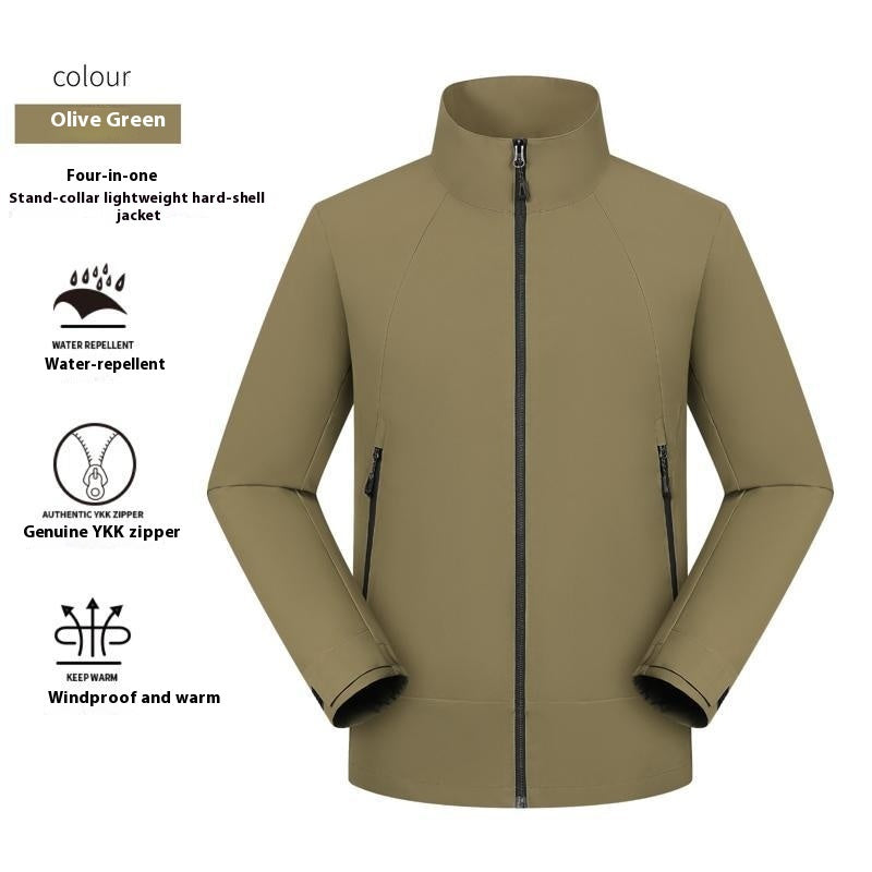 Thin Waterproof Stand Collar Jacket for Men