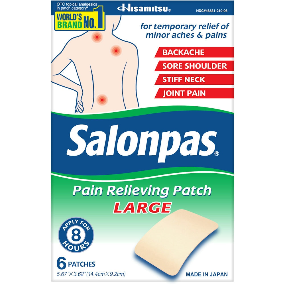 Salonpas Large Pain Relieving Patches - 6 Count