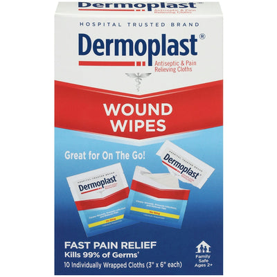 Dermoplast Wound Wipes - 10 Count