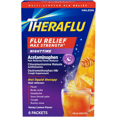 Theraflu Nighttime Max Strength Honey Lemon Relief