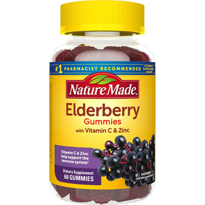 Nature Made Elderberry Gummies with Vitamin C & Zinc - Raspberry Flavor