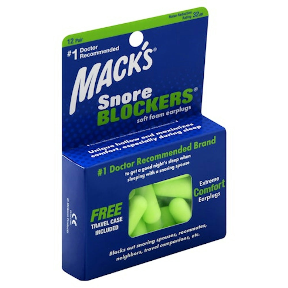 Bouchons d'oreilles en mousse douce Mack's Snore Blockers - Pack bonus de 12 paires