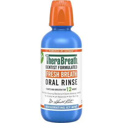 TheraBreath Enjuague Bucal - Menta Helada Fresca 16 Fl Oz