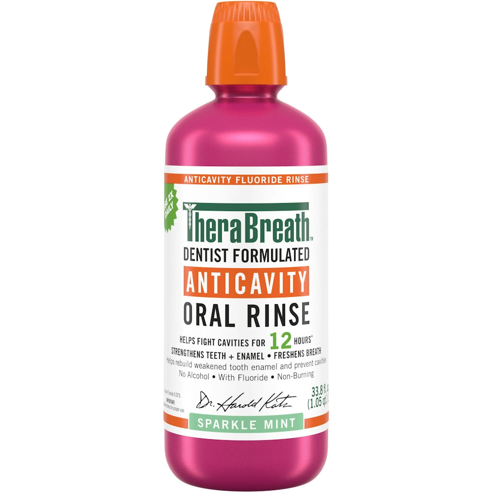 TheraBreath Enjuague Bucal Sparkle Mint Saludable, 16 Fl Oz