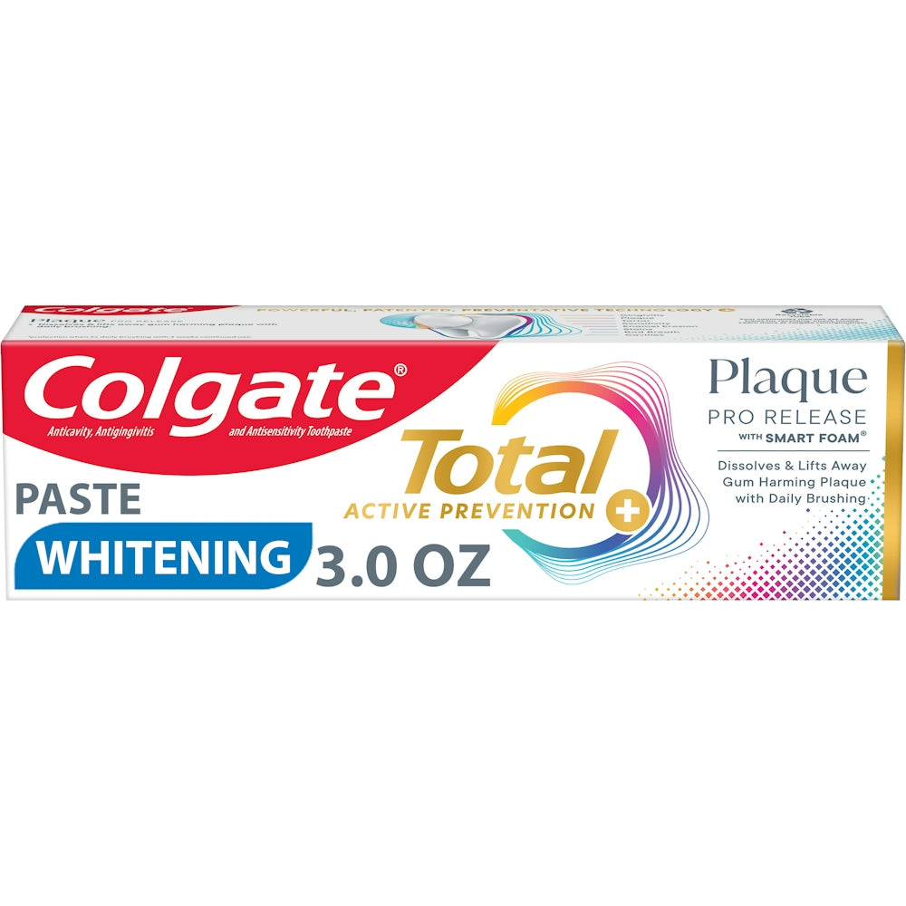 Colgate Total Whitening Pro Release Plaque Toothpaste, 3.0 OZ