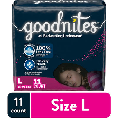 GoodNites Nighttime Briefs for Girls - 11 Count