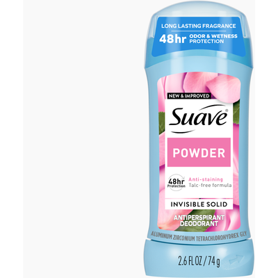 Suave Invisible Solid Antiperspirant Deodorant, Powder, 2.6 Fl Oz