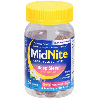 MidNite Deep Sleep Extra Strength Melatonin Gummies - 36 Count