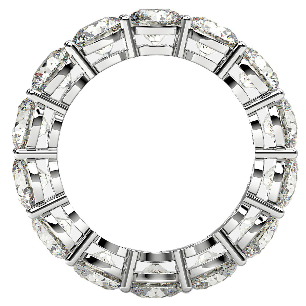 Bague d'éternité en diamant lab grown taille ronde en or blanc 14k