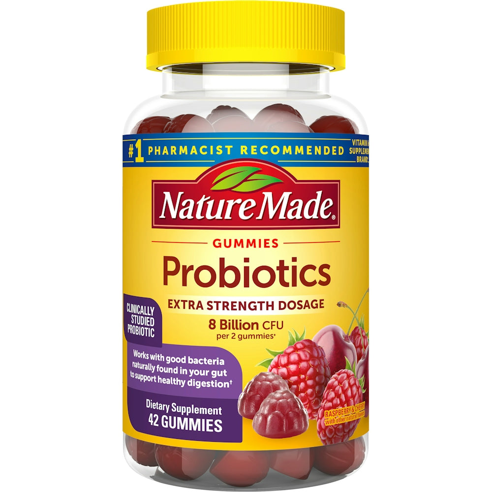 Nature Made Ultra Strength Digestive Probiotic Gummies - Raspberry & Cherry - 42ct