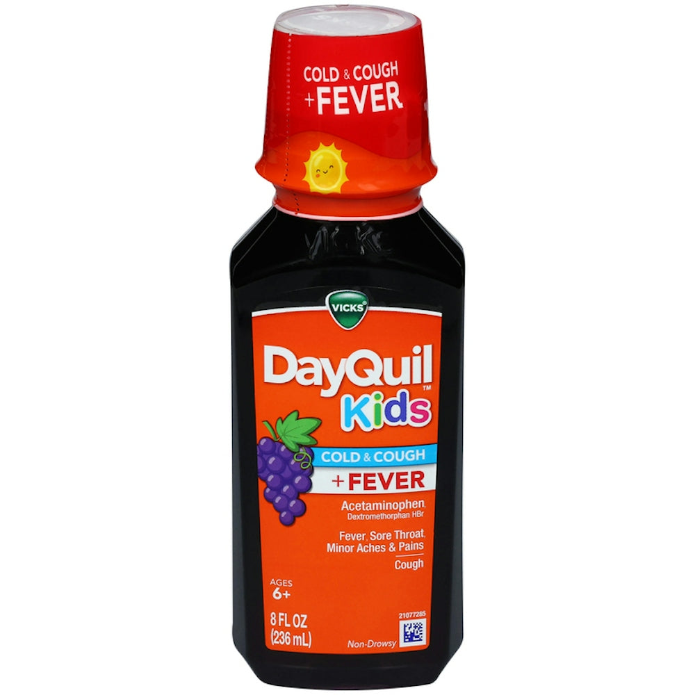 Vicks DayQuil Enfants Goutte de Raisin Soulagement du Rhume et de la Toux 236ml