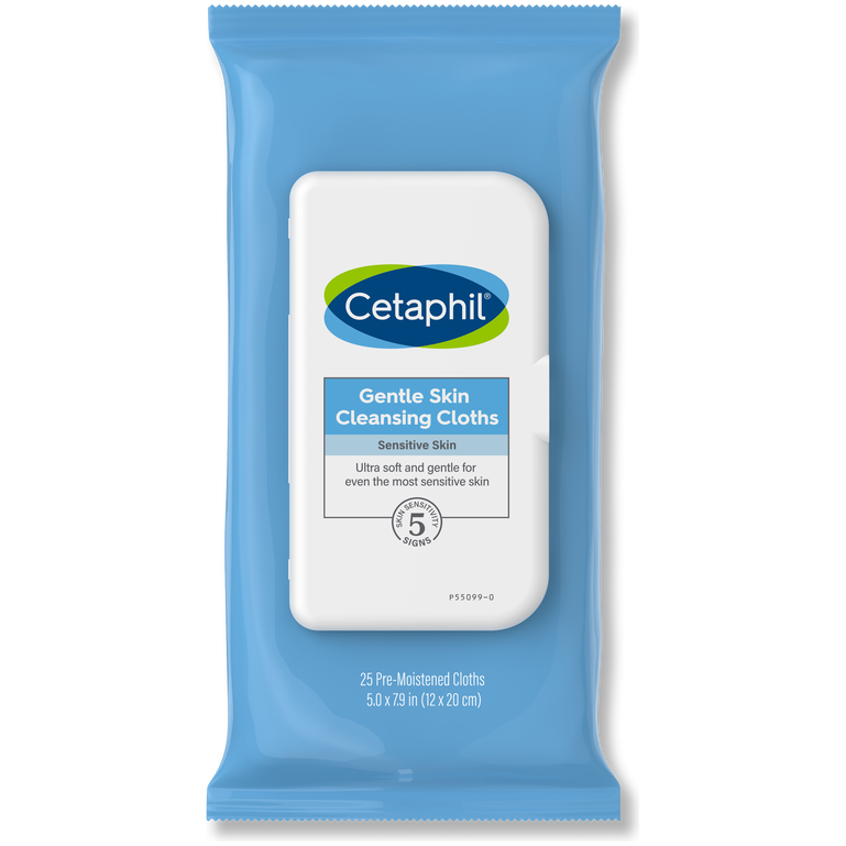 Lingettes nettoyantes douces Cetaphil - 25 unités pour peau sensible