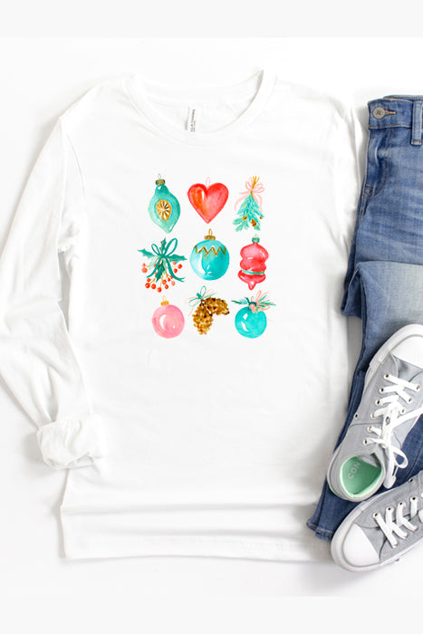 Ornaments & Mistletoe Long Sleeve Tee