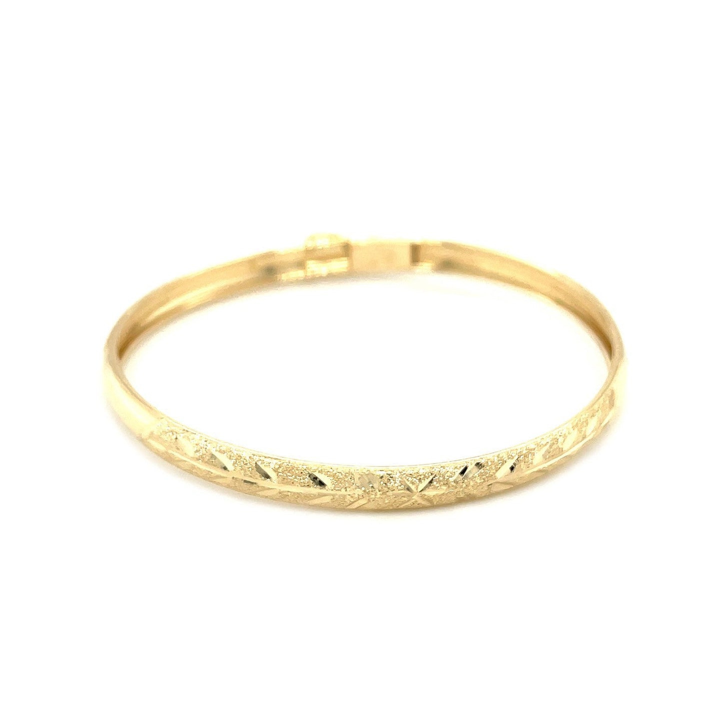 10k Yellow Gold Children's Diamond Cut Florentine Bangle