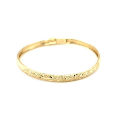 Brazalete Florentino Cortado de Diamante en Oro Amarillo de 10k para Niños