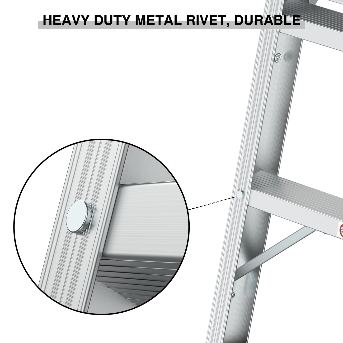 Work Platform Aluminum Portable Bench Folding Ladder ANSI Capacity 225 LBS 40" - Korvel