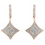 Boucles d'oreilles pendantes en argent sterling plaqué or rose 10K en forme de coussin