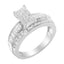 Bague de fiançailles en diamant en cluster taillé mixte en or blanc 14K - Taille 7