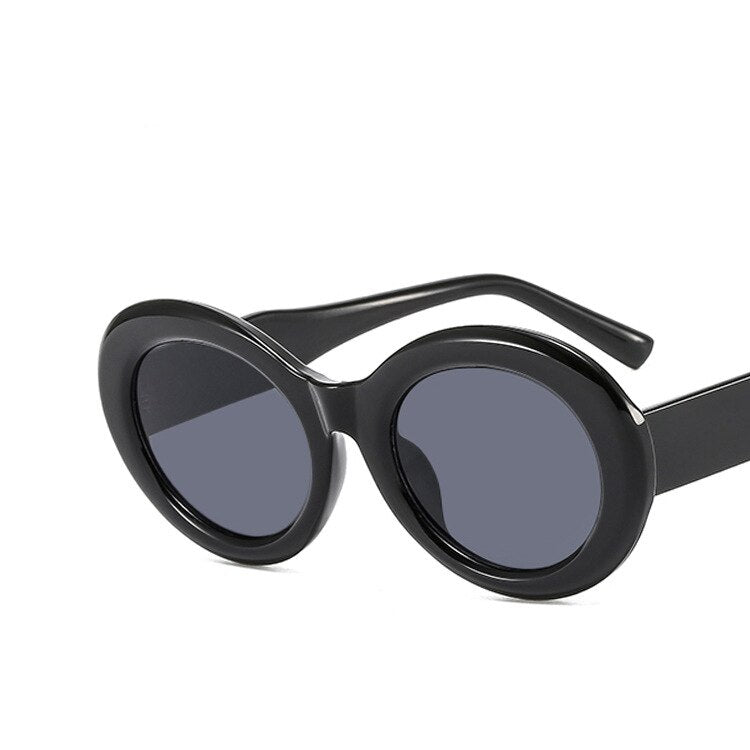 Striped Zebra Oval Sunglasses New Net Red Street Shot Personality Female Hip Hop Sunglasses Trend - Korvel