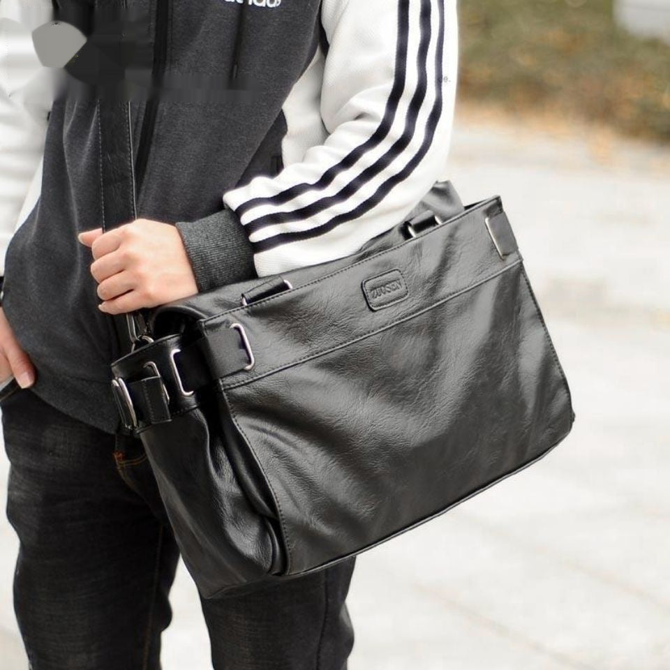Men's Leather Casual Crossbody Travel Bag