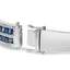 Bracelet jonc multi-rang en or blanc 18K, diamants et saphirs bleus