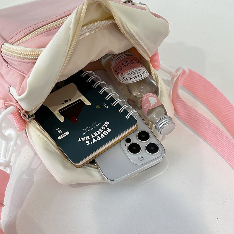 Stylish Contrast Color Crossbody Bag for Students
