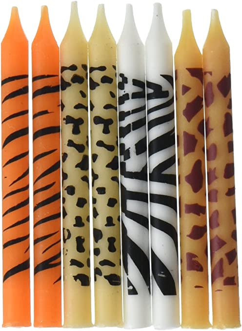 Bougies d'anniversaire à imprimé animal Oasis Supply - 2,25 pouces