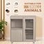Guinea pig cage, 4 layers of hamster cage wood, with storage cabinet, mouse cage, openable top, acrylic window ，X-Large - Korvel