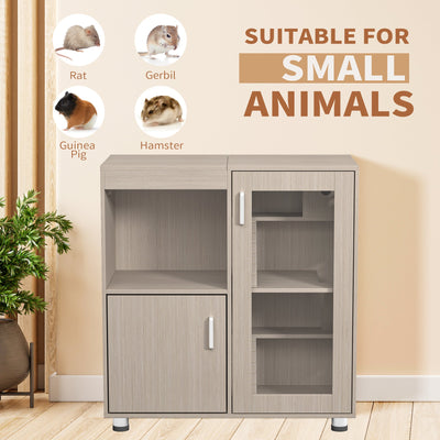 Guinea pig cage, 4 layers of hamster cage wood, with storage cabinet, mouse cage, openable top, acrylic window ，X-Large - Korvel