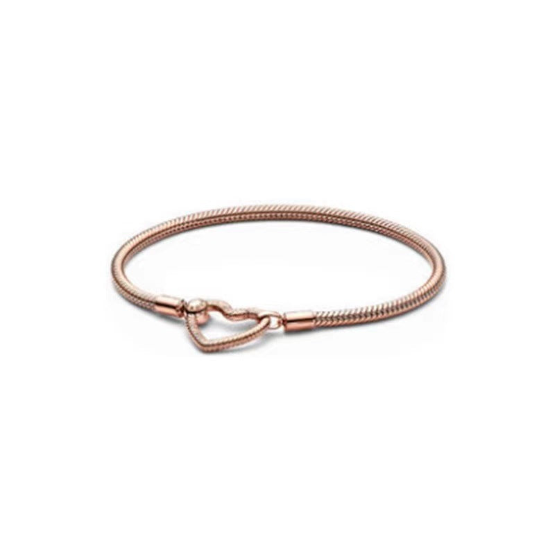 Women's spring buckle TO basic chain DIY color chain heart O shape bracelet - Korvel