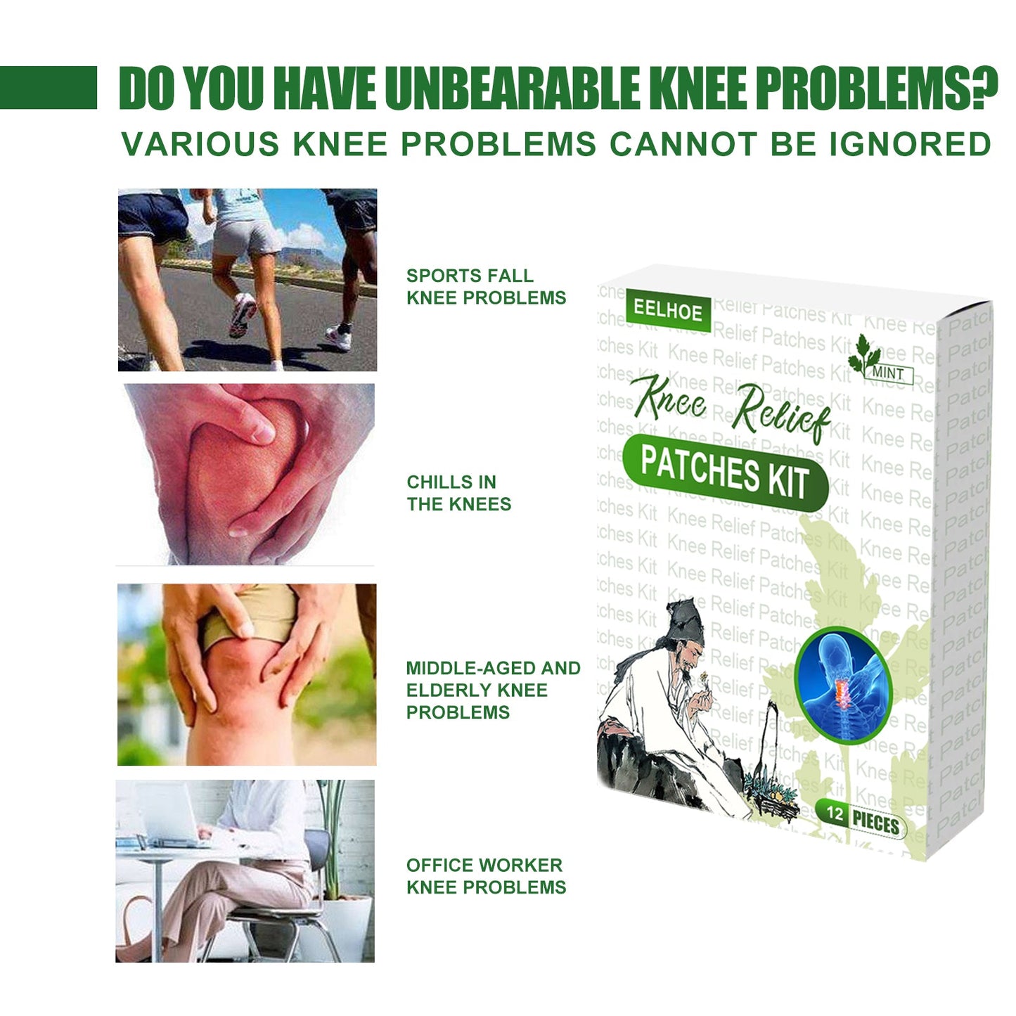 Knee Relief Patches Kit for Comfort and Support