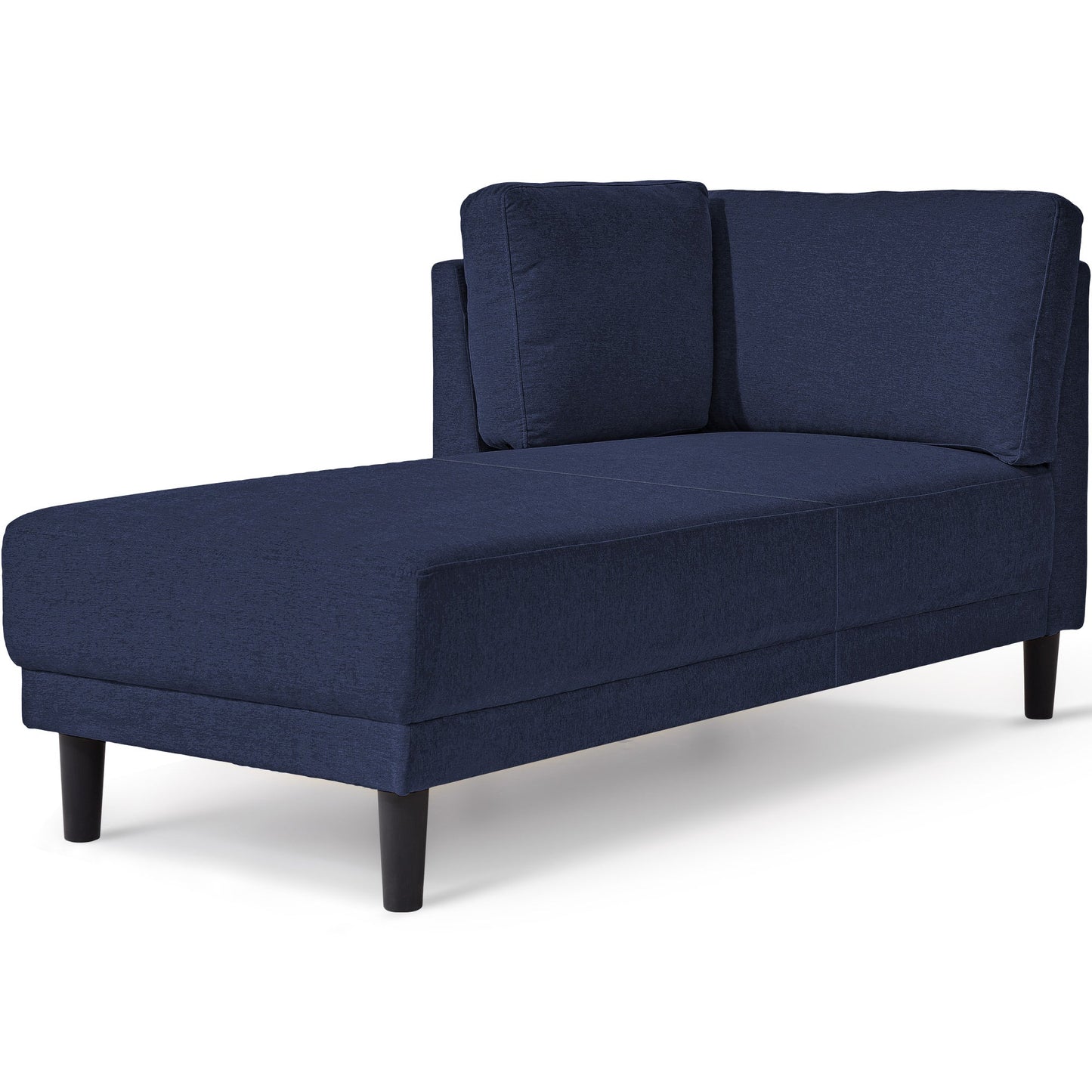65" Mid-Century Modern Linen Fabric Corner Lounge Chair, Upholstered Indoor Chaise Lounge Solid Wood Sofa Bed for Bedroom - Korvel