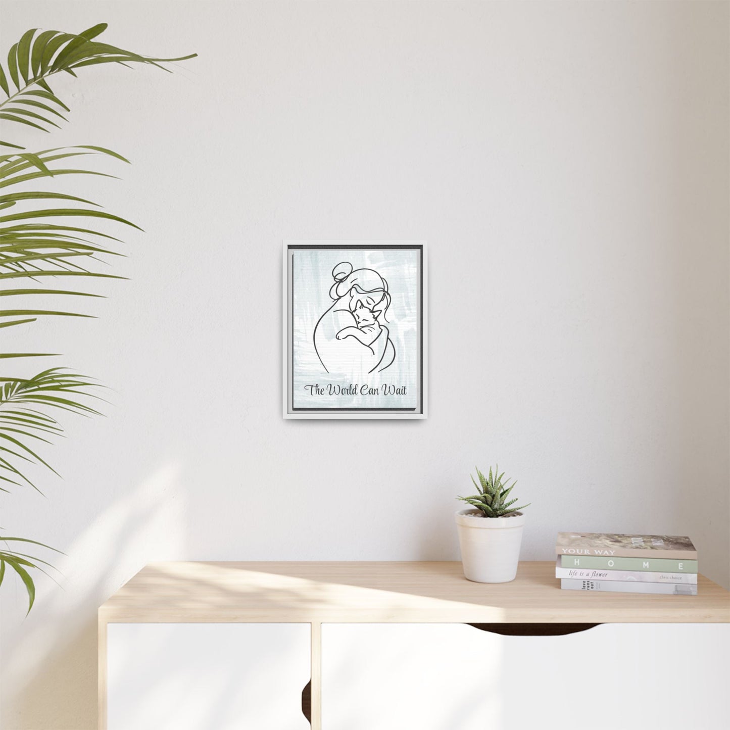 L'impression sur toile Chat Le Monde Peut Attendre