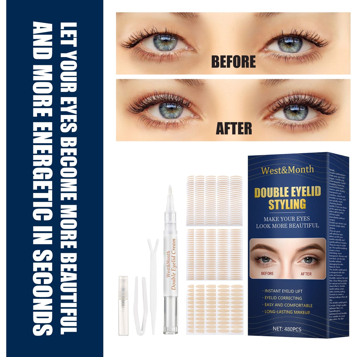 Invisible Double Eyelid Tape for Natural Eye Enhancement