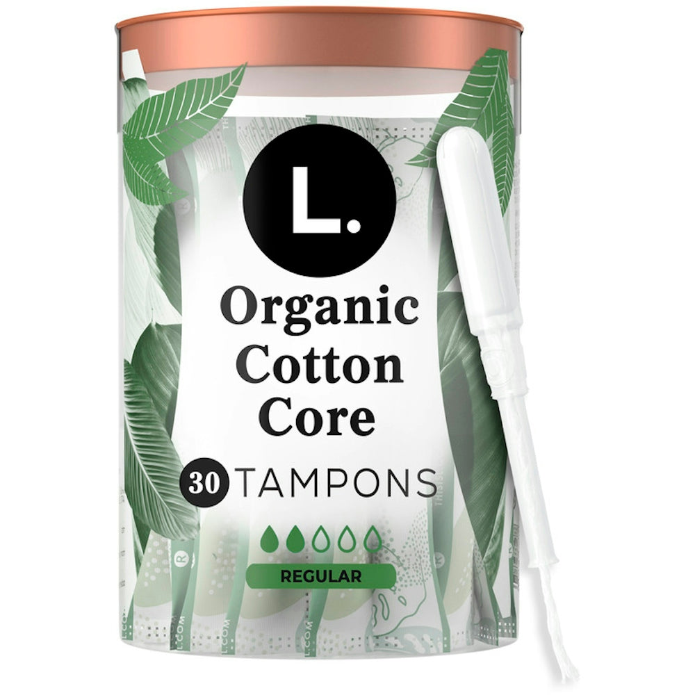 Tampons en coton biologique L., absorption régulière, 30 unités