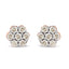 Pendientes de Stud Florales de Diamante en Oro Rosa de 10K