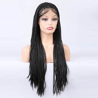 Braided Wigs Three Strand Lotus Dreadlocks Women's Chemical Fiber Front Lace Wig Headgear Lace Wigs - Korvel