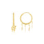 Boucles d'oreilles créoles huggie en or jaune 14K avec charme étoile sans fin