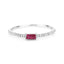 0.22 Carat Ruby and White Diamond 14K White Gold Engagement Ring