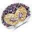 2.01 Carat Genuine Rhodolite and Amethyst Sterling Silver Ring