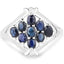 Anillo de Clúster de Zafiro Azul de 1.80 Quilates en Plata Esterlina