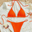 Hanging neck tie bikini multi-color three-point swimsuit hot spring swimsuit - Korvel